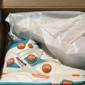 Reebok MSCHF Pump Omni White and Orange High-Tops